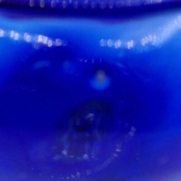 Flower Bowl- Blown Glass- Cobalt Blue- Swirl Pattern - Picture 4 of 6